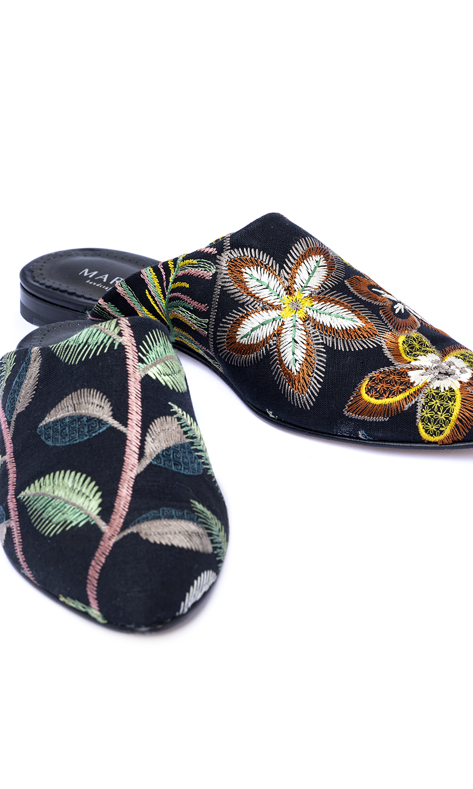 embroidered mules