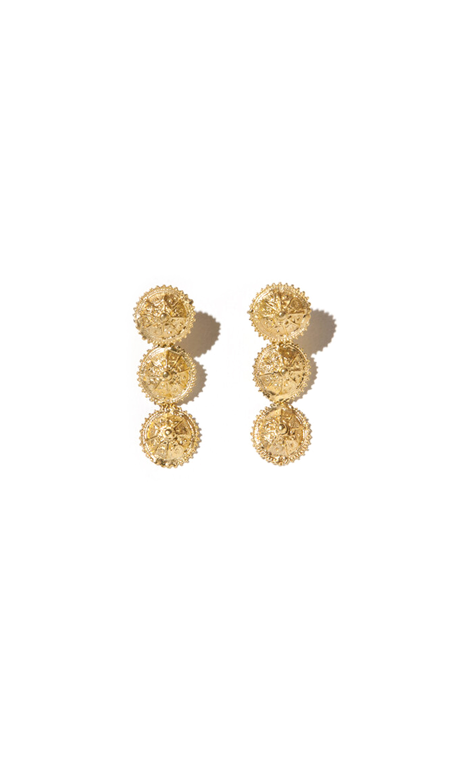 small aurora earrings in gold