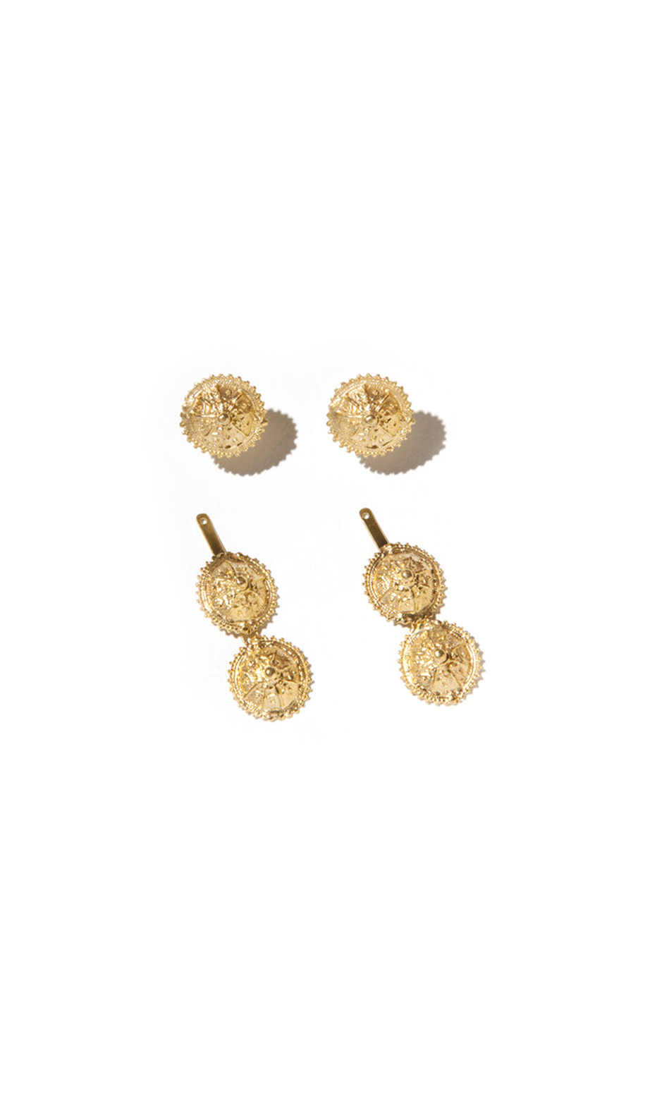 small aurora earrings in gold