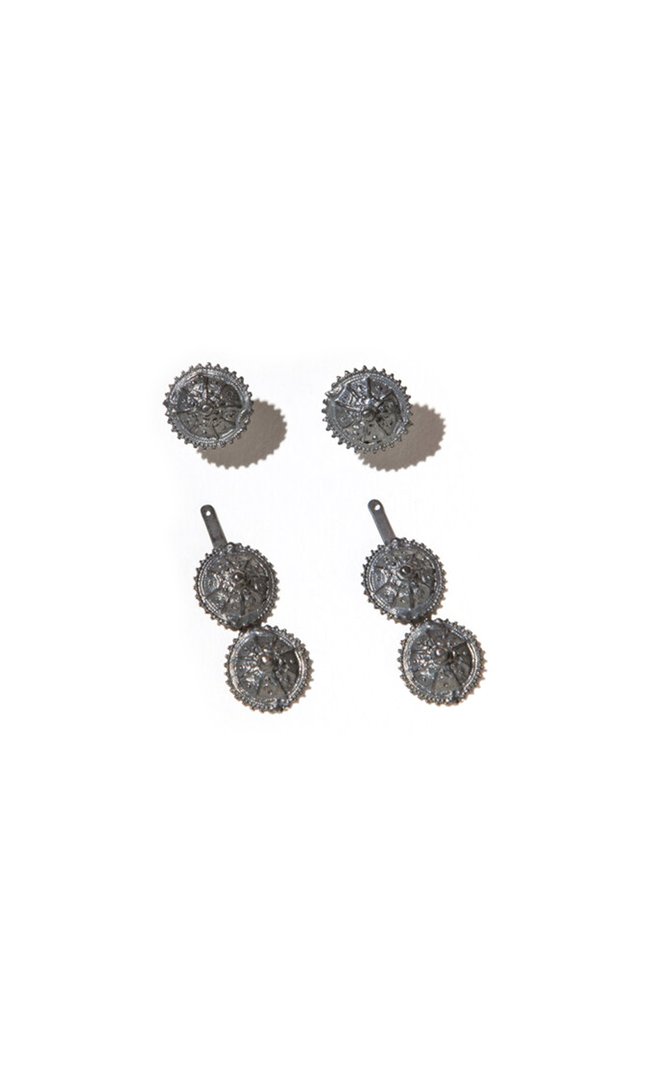 small aurora earrings in oxidized silver