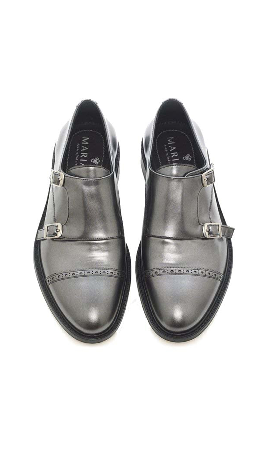 silver monk shoes