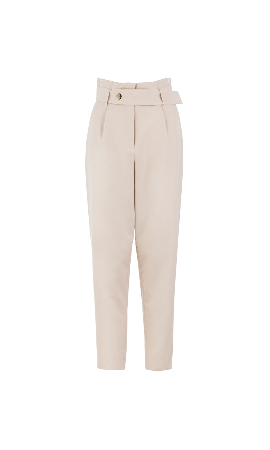 high waisted beige trousers	