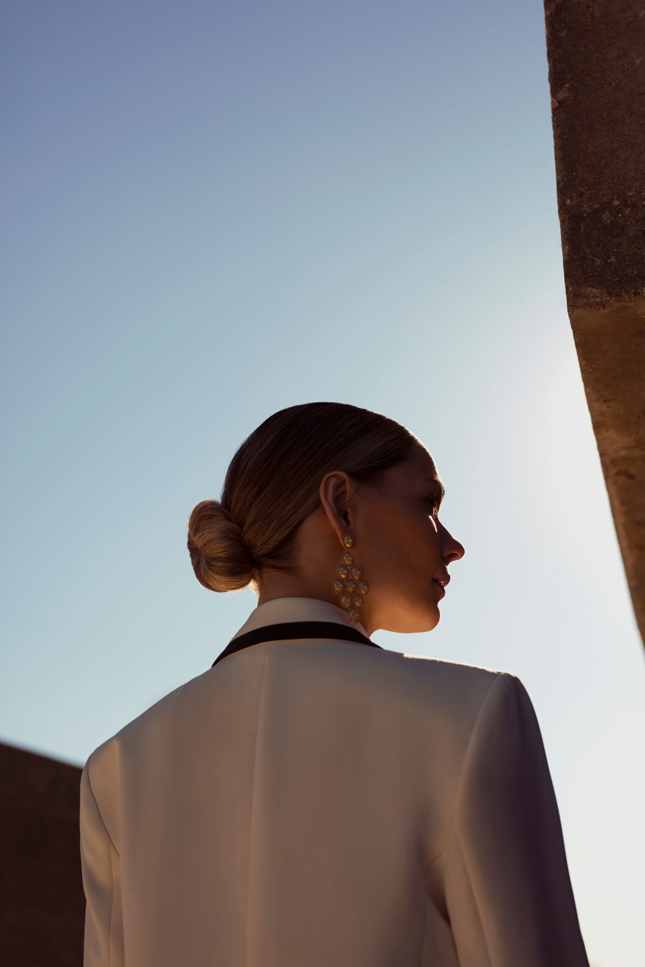 gold statement earrings