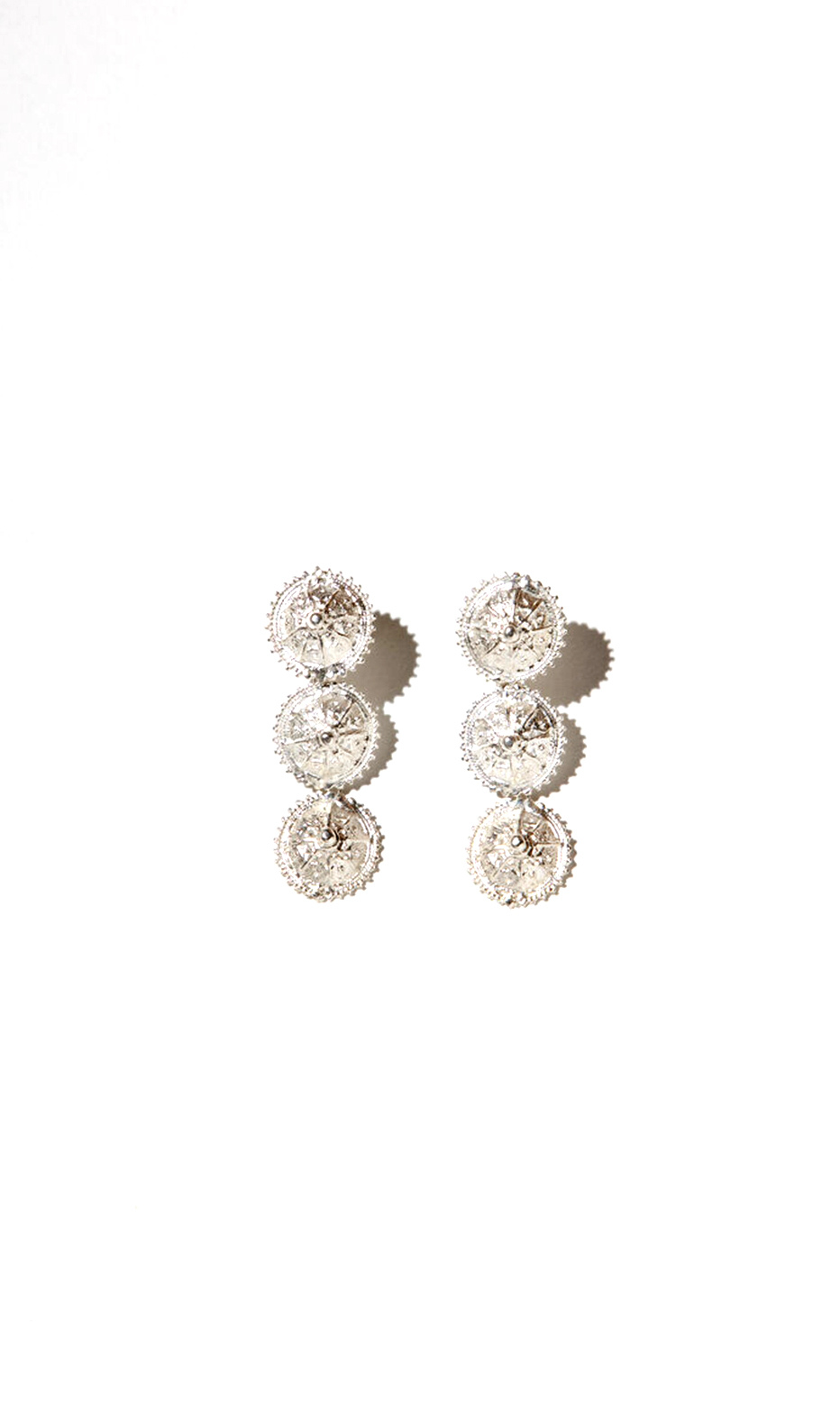 small aurora earrings in silver