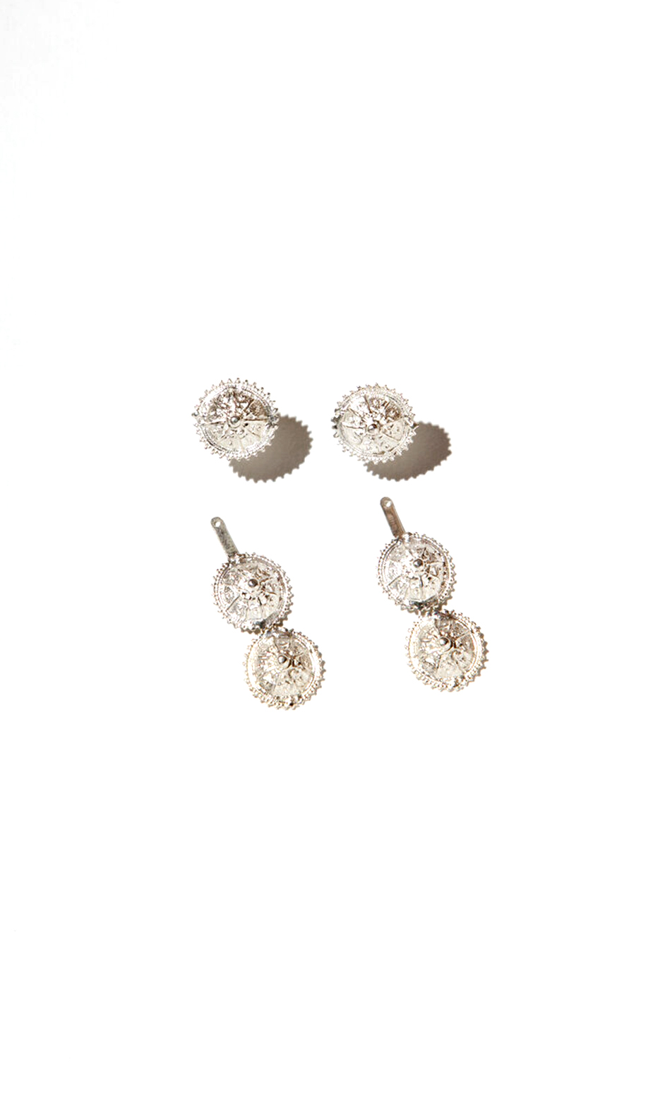 small aurora earrings in silver