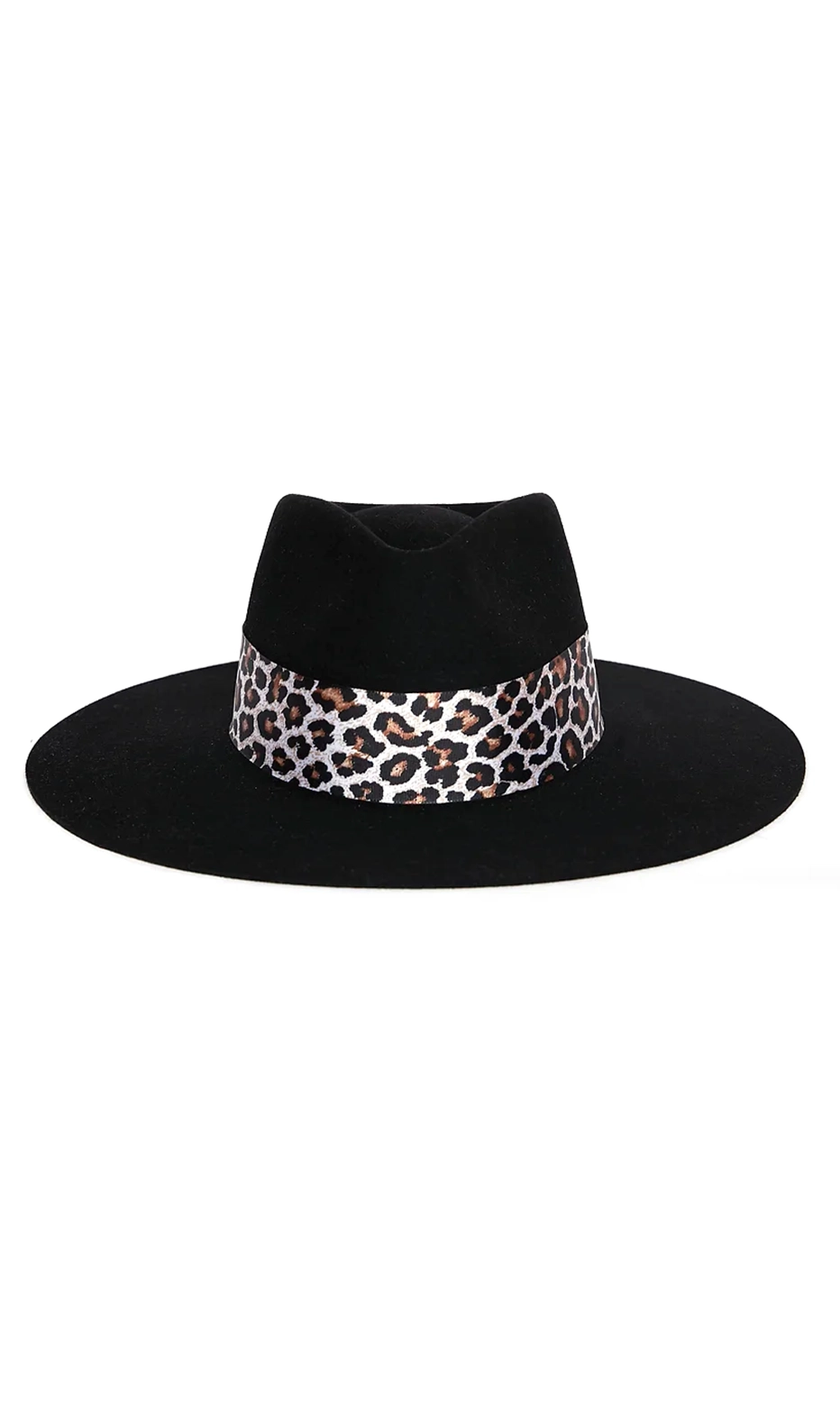 felt hat with leopard band