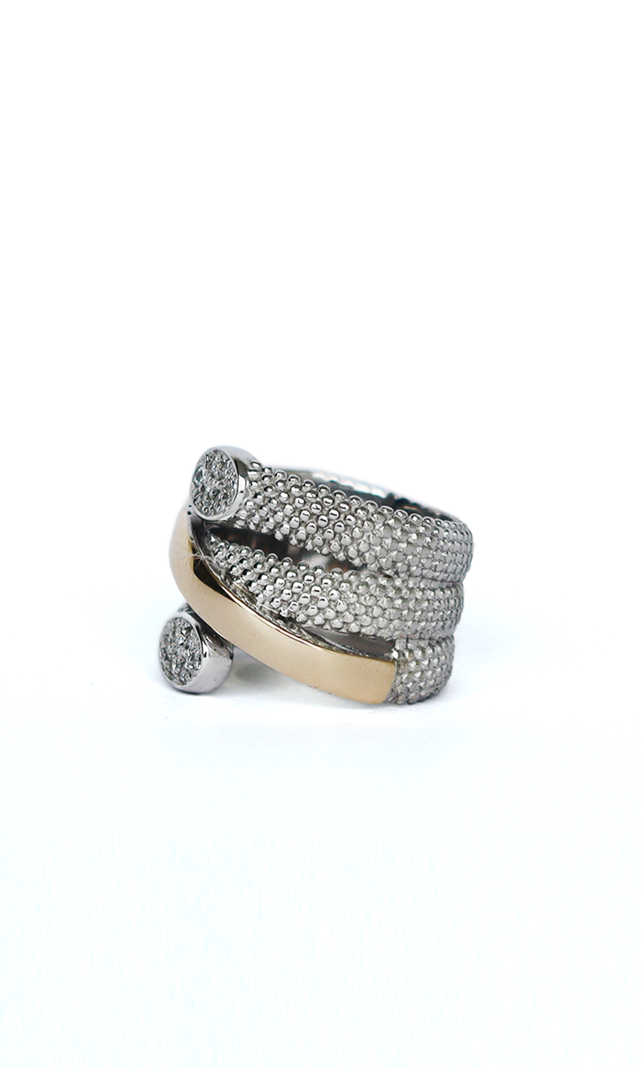 snake silver and gold ring