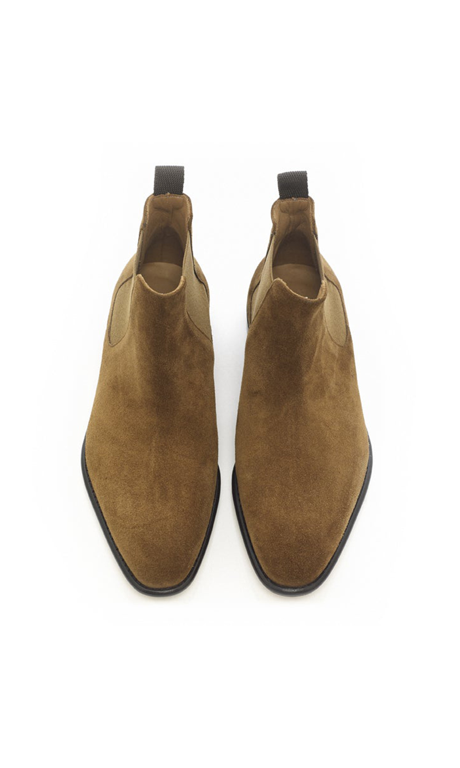 brown chelsea boots in suede leather mariano shoes