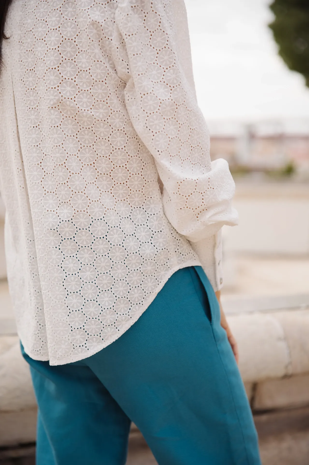 embroidered ivory shirt