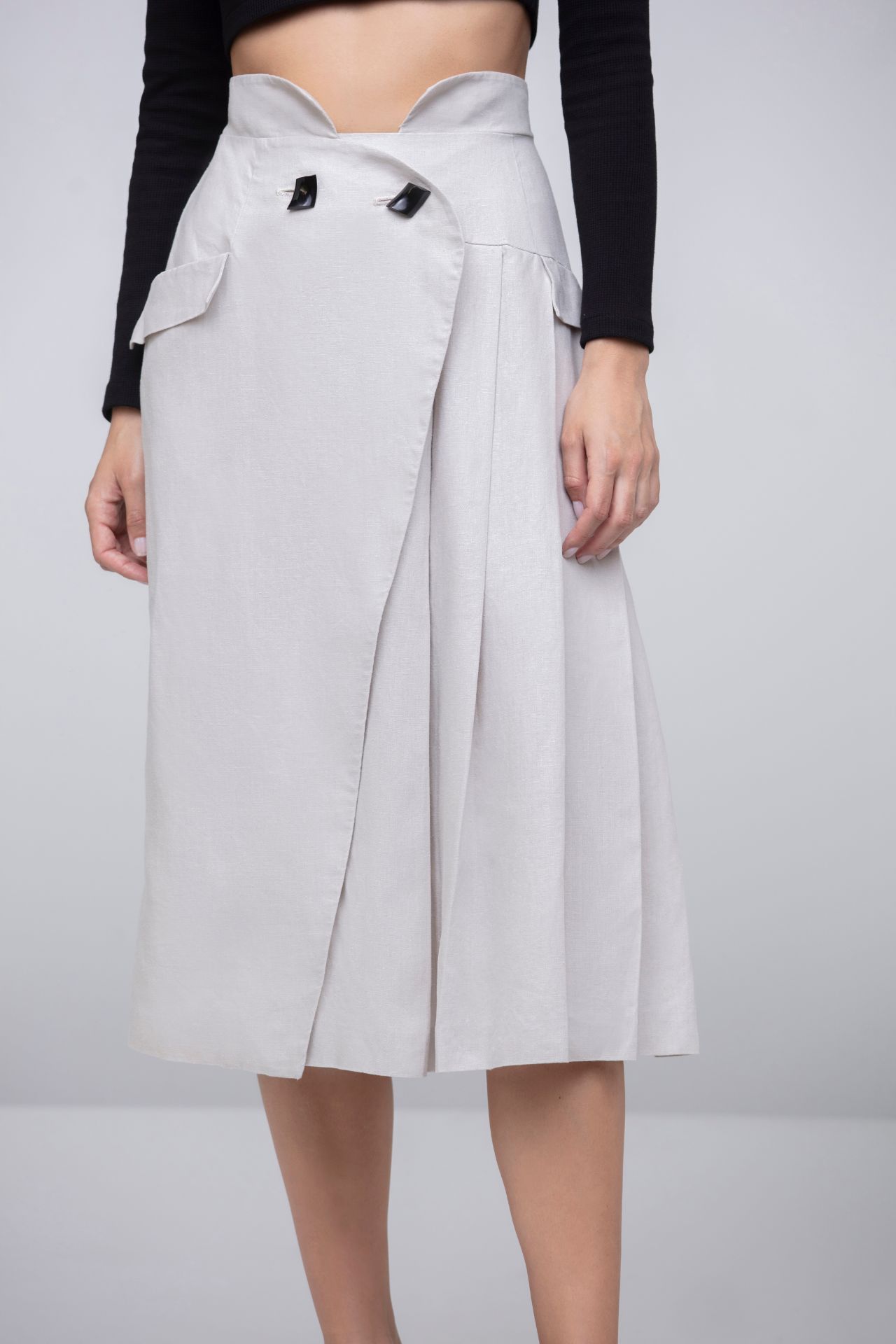 asymmetrical midi skirt