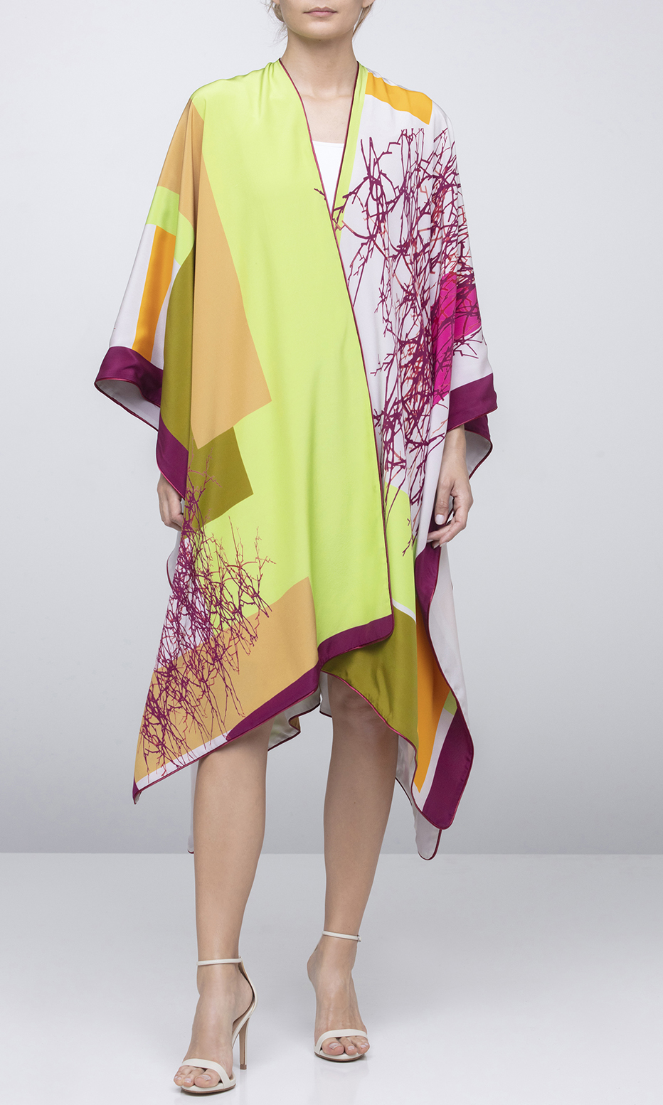 abstract reversible silk tunic