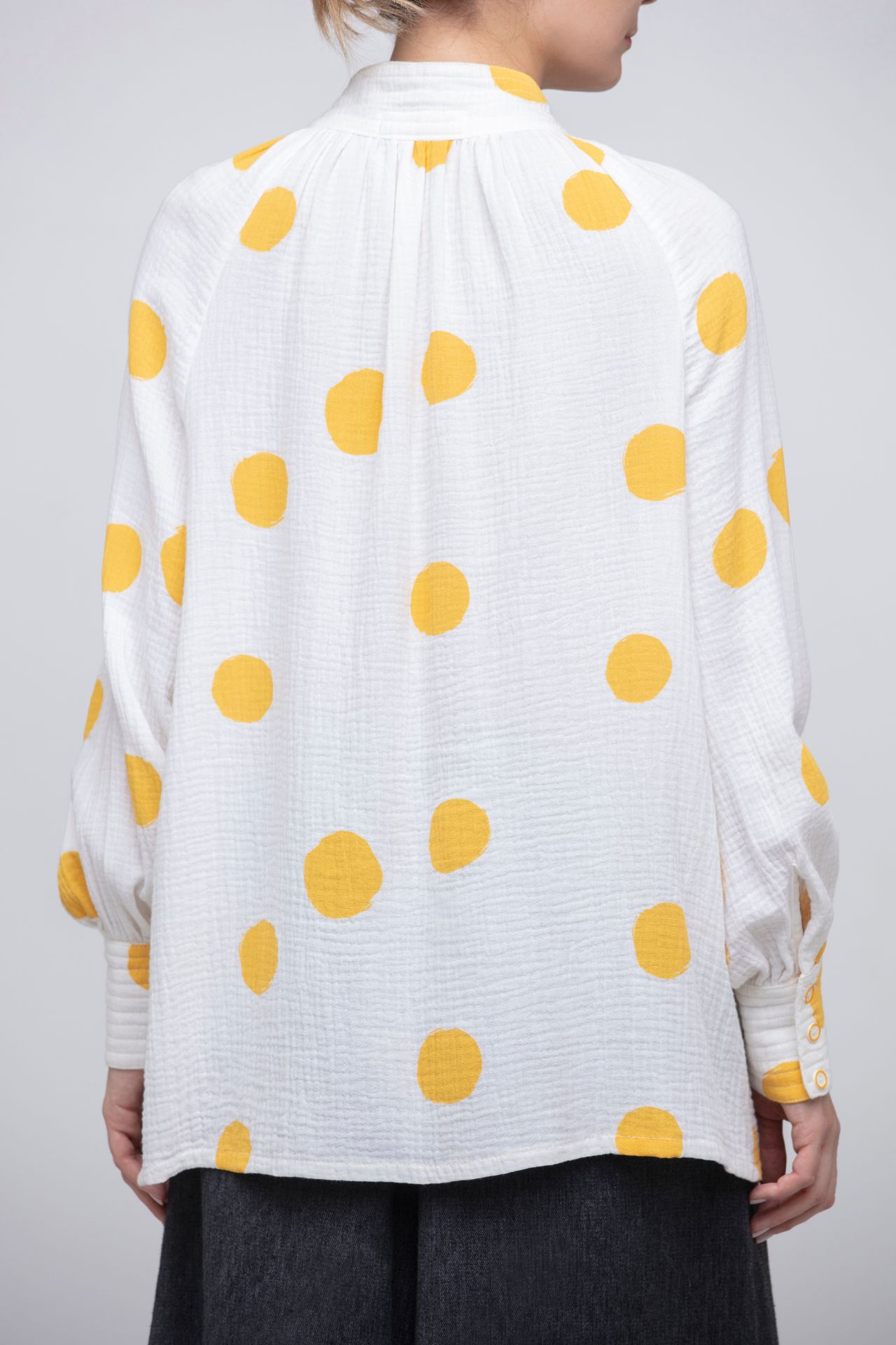 polka dots cotton blouse urbanoid