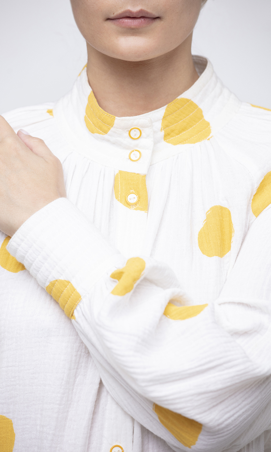 polka dots cotton blouse urbanoid