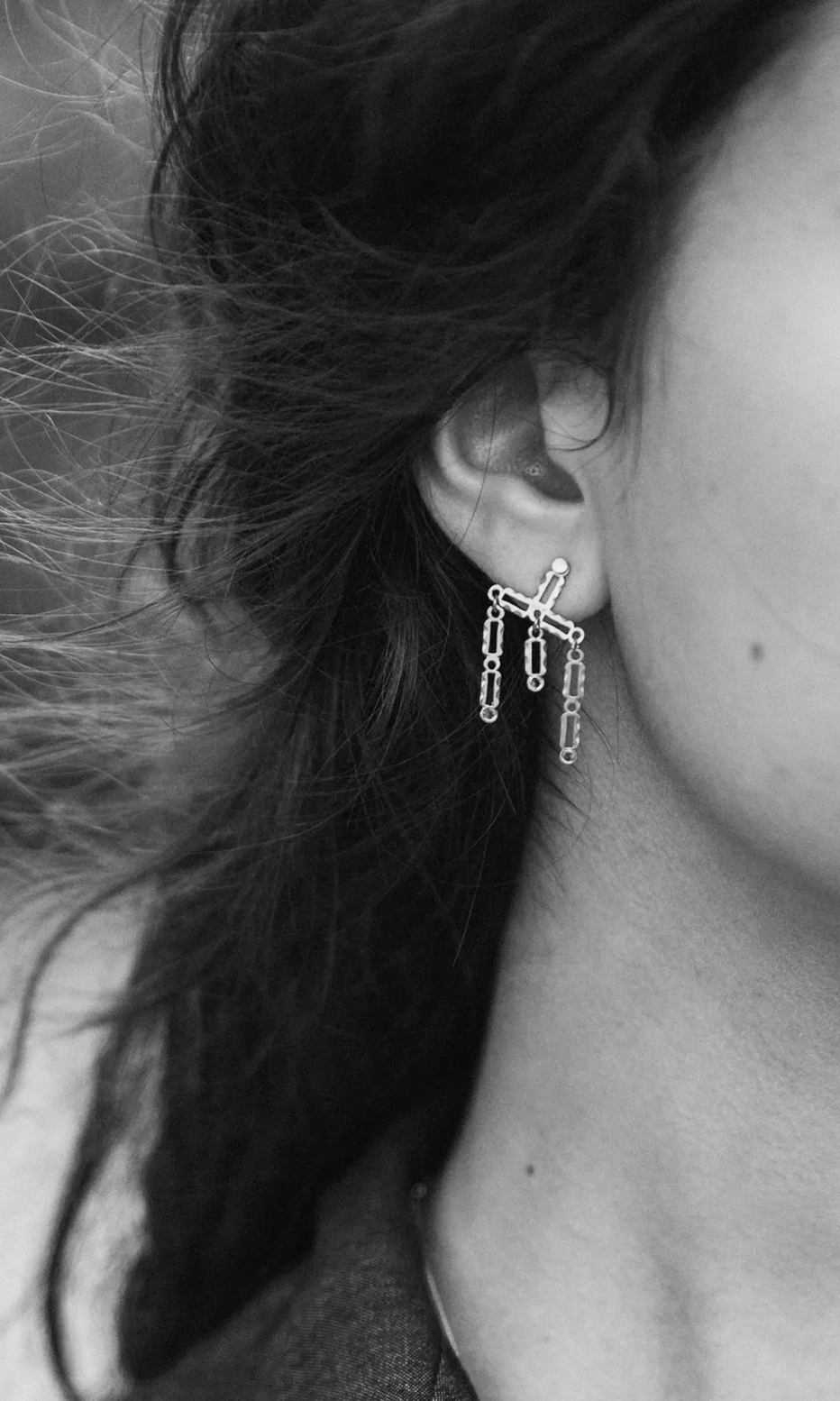 alma geometric silver earrings jmc
