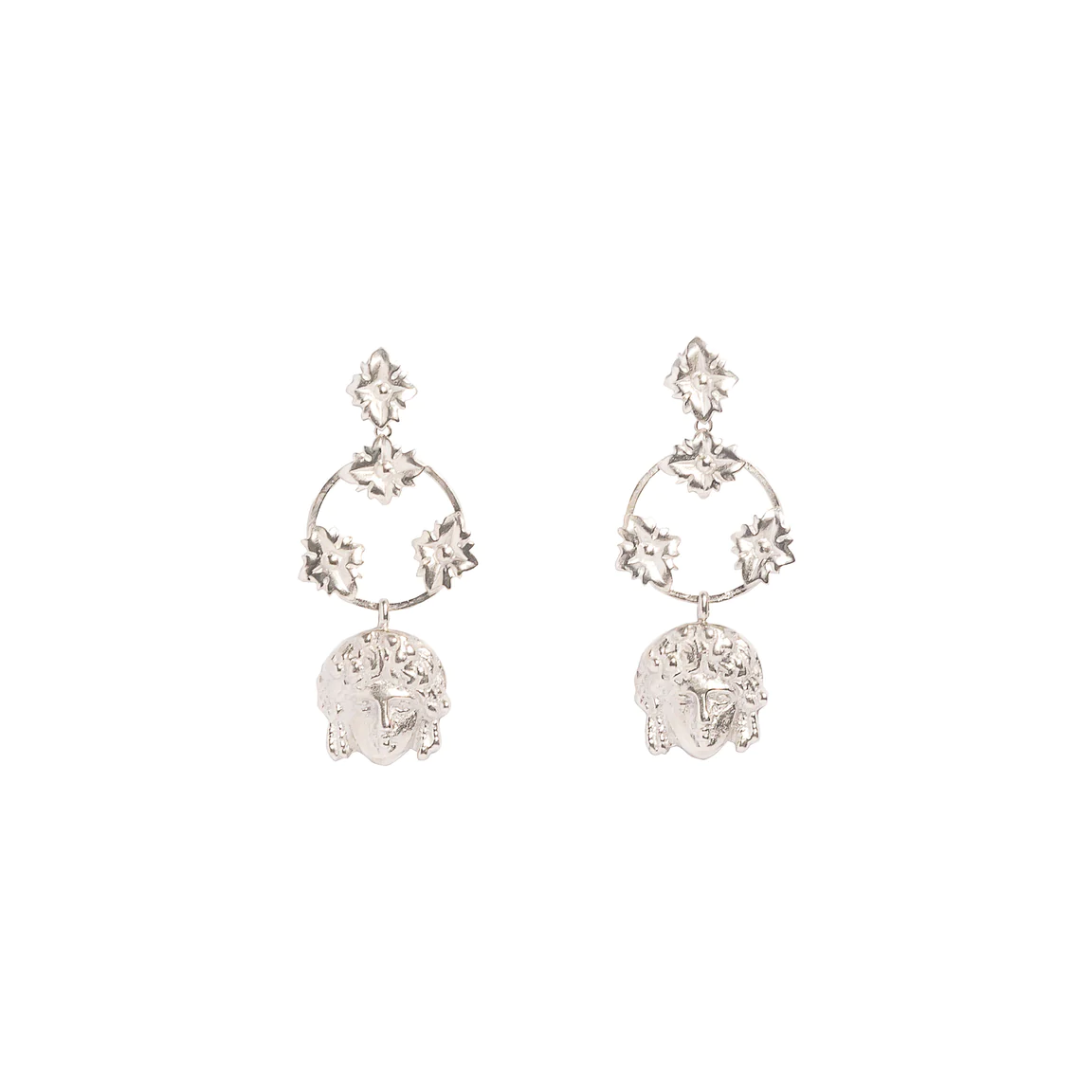 Roman Face Dangling Earrings