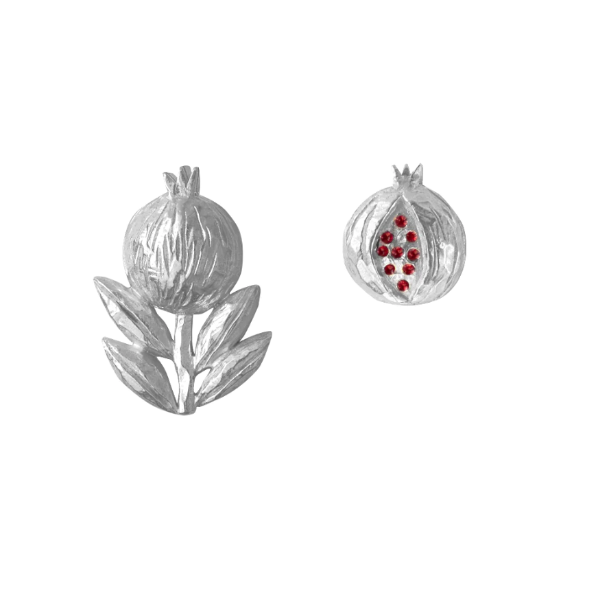 Unequal Pomegranate Earrings