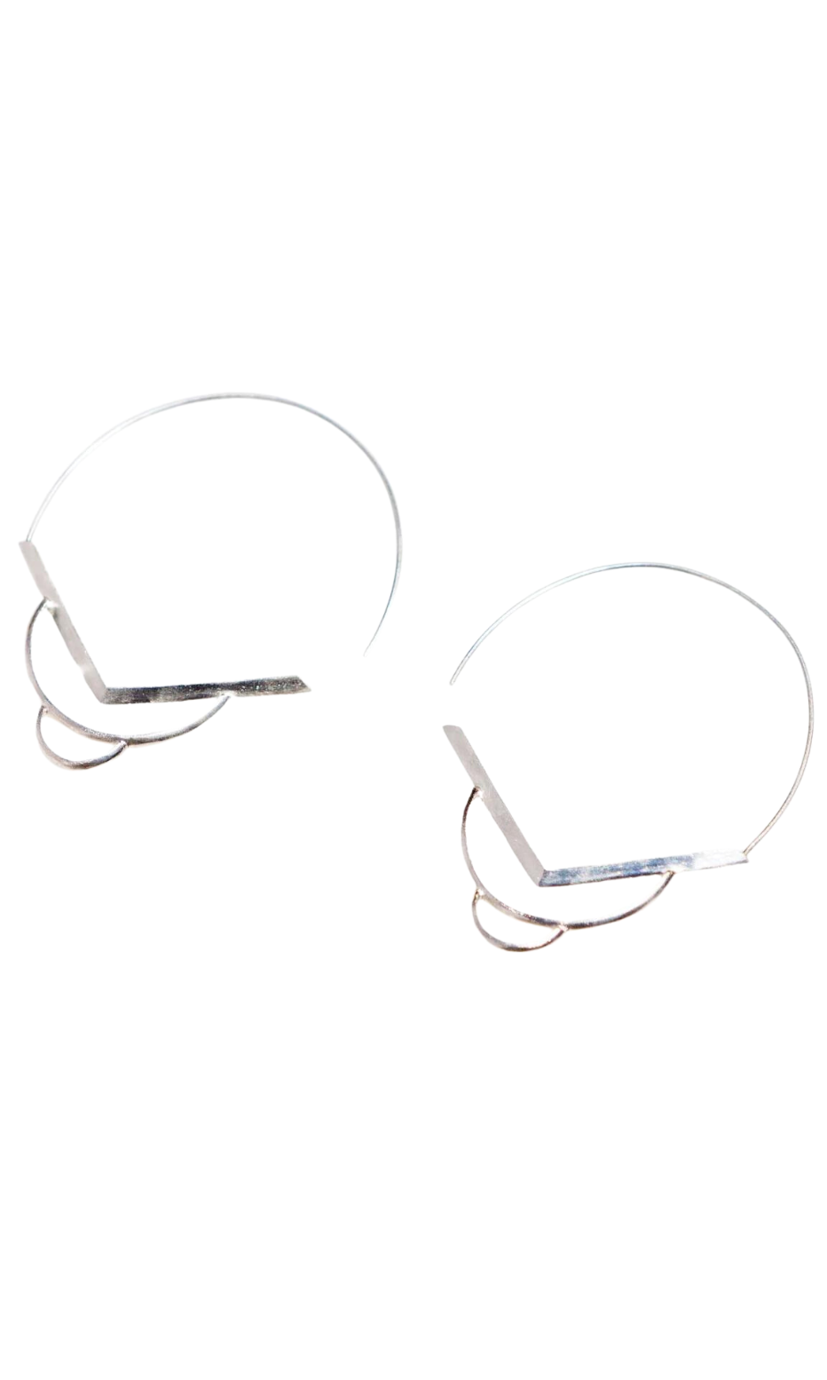 Semi - Circle Hoop Earrings