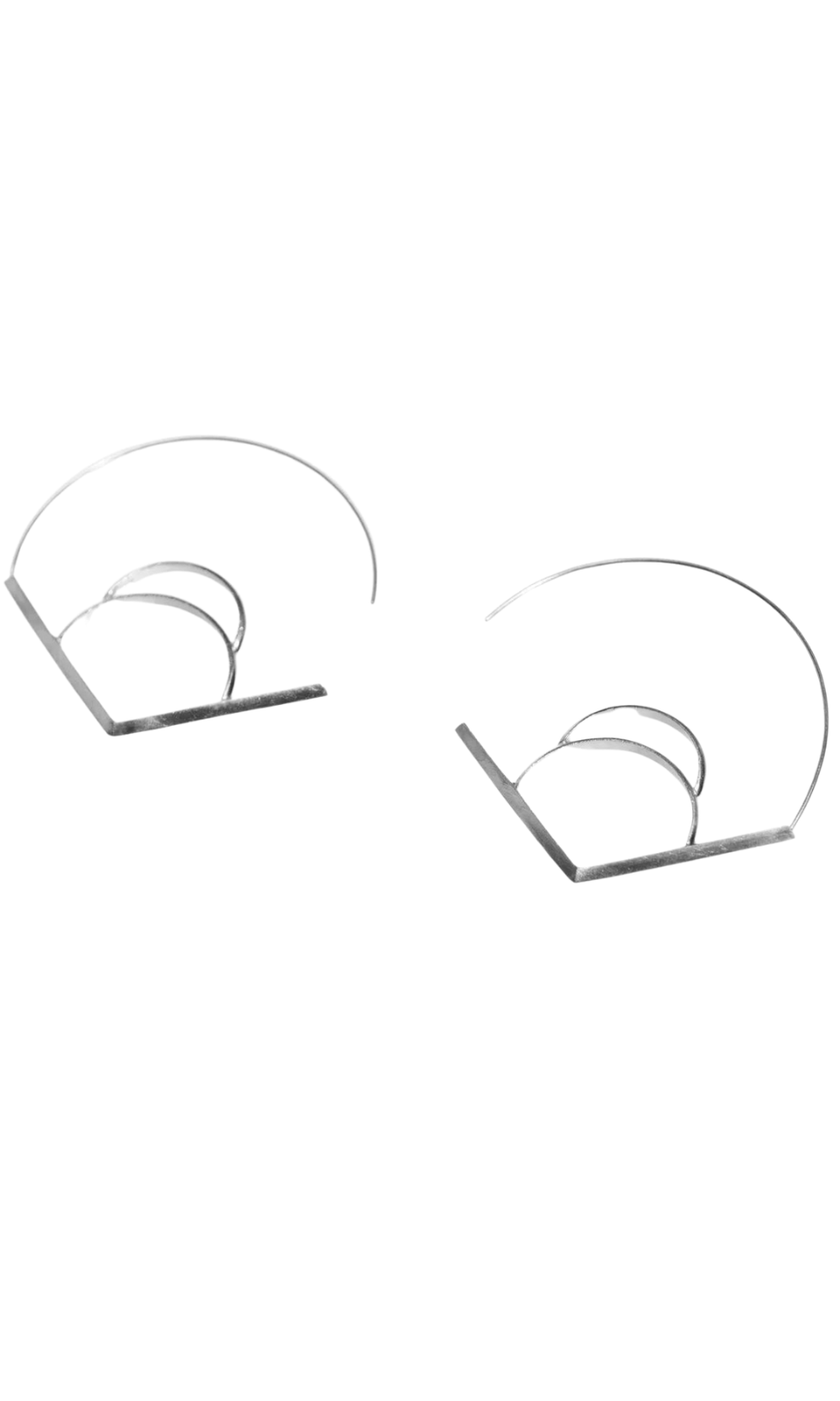 V Shape Semi-Circle Hoop Earrings