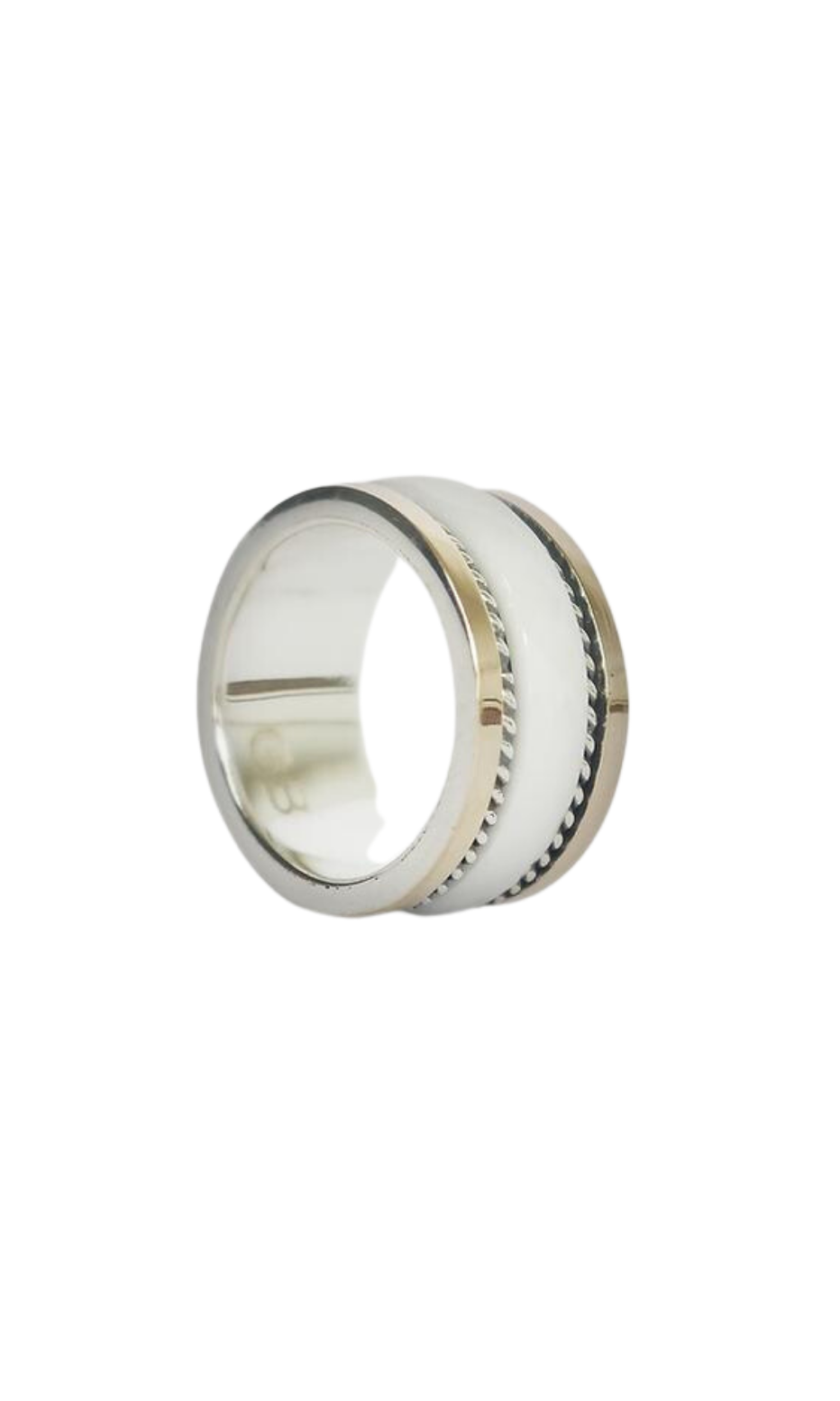Gold Silver Ceramic Ring