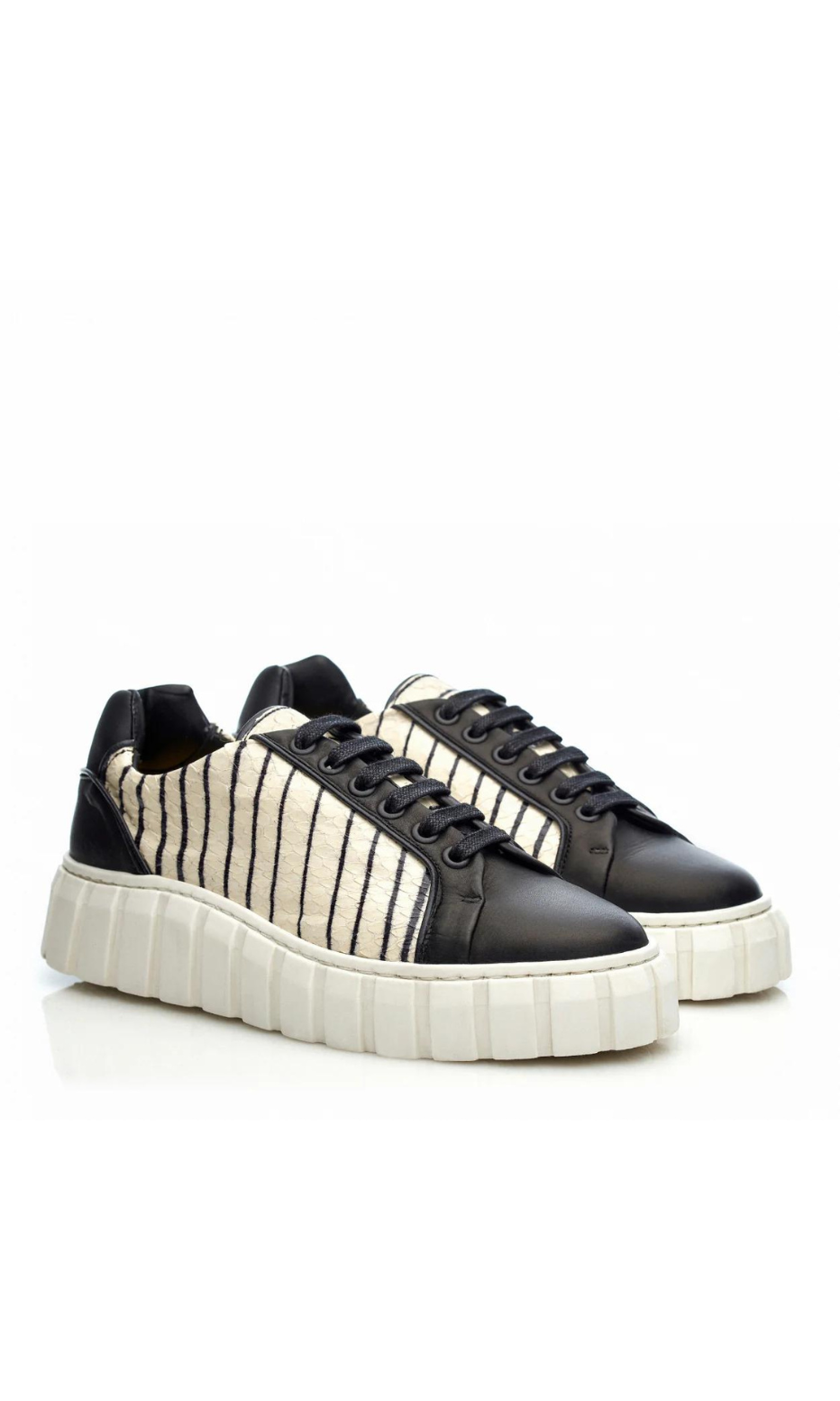 Striped Leather Sneaker