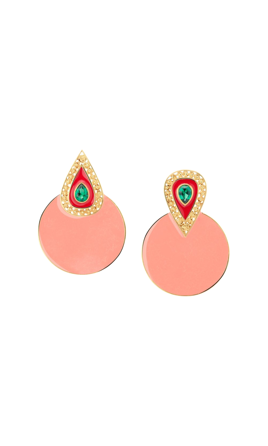 Round Statement Earrings with V-Shape