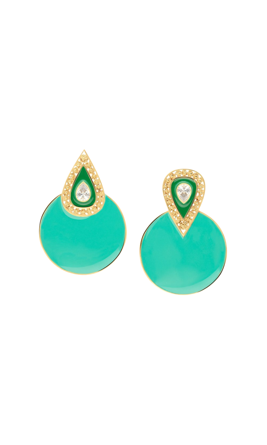 Round Statement Earrings with V-Shape