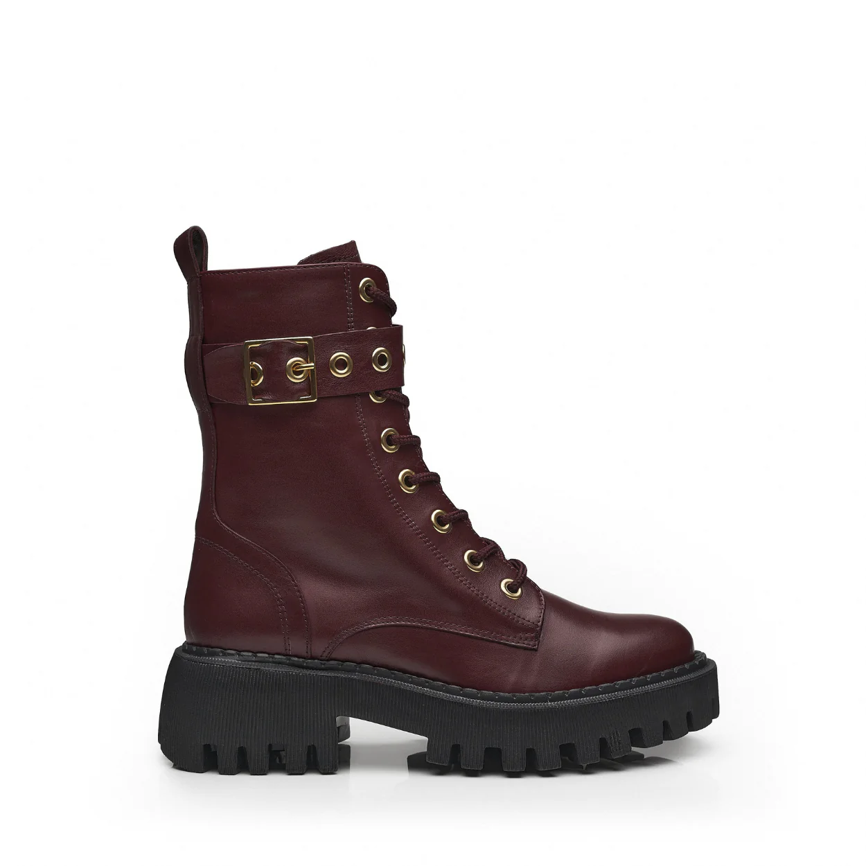 Military Style Boots with Buckle