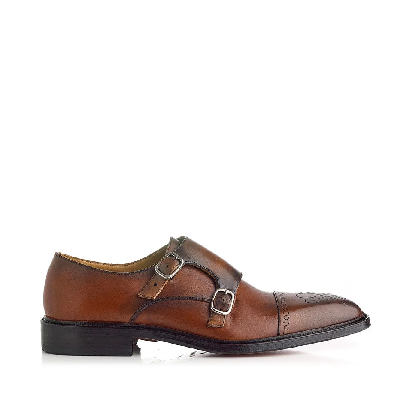 Double Buckle Classic Monk Shoe