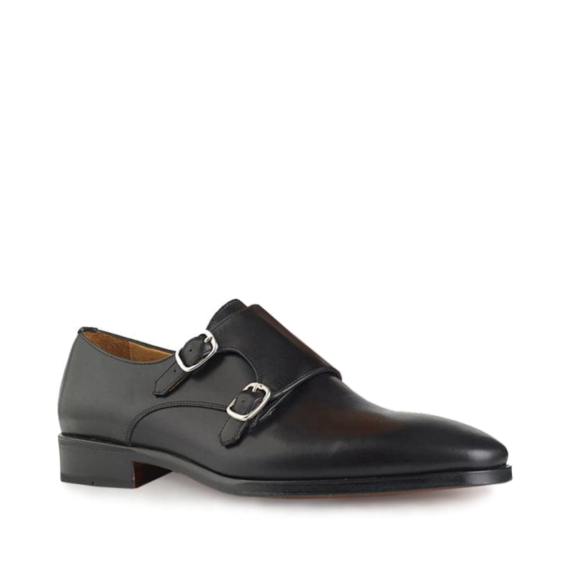 Double Buckle Cap Toe Monk Shoe 