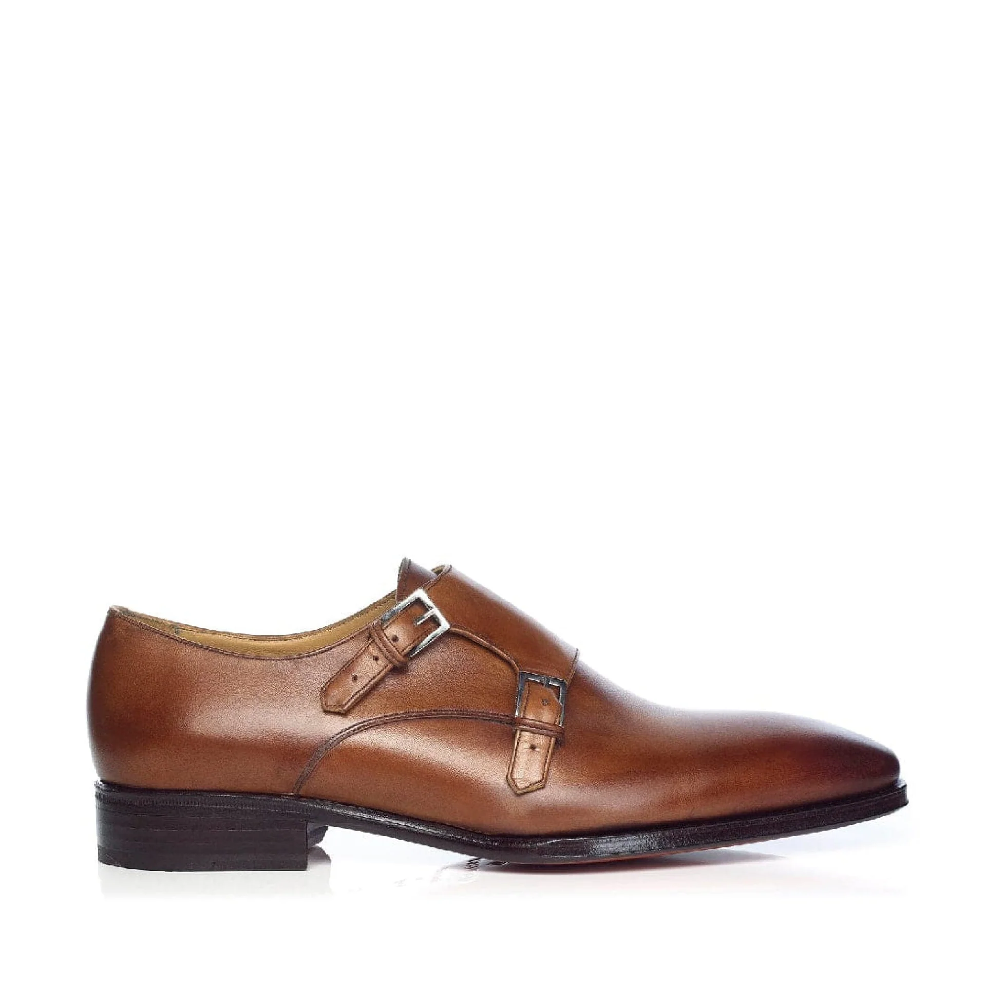 Double Buckle Cap Toe Monk Shoe 