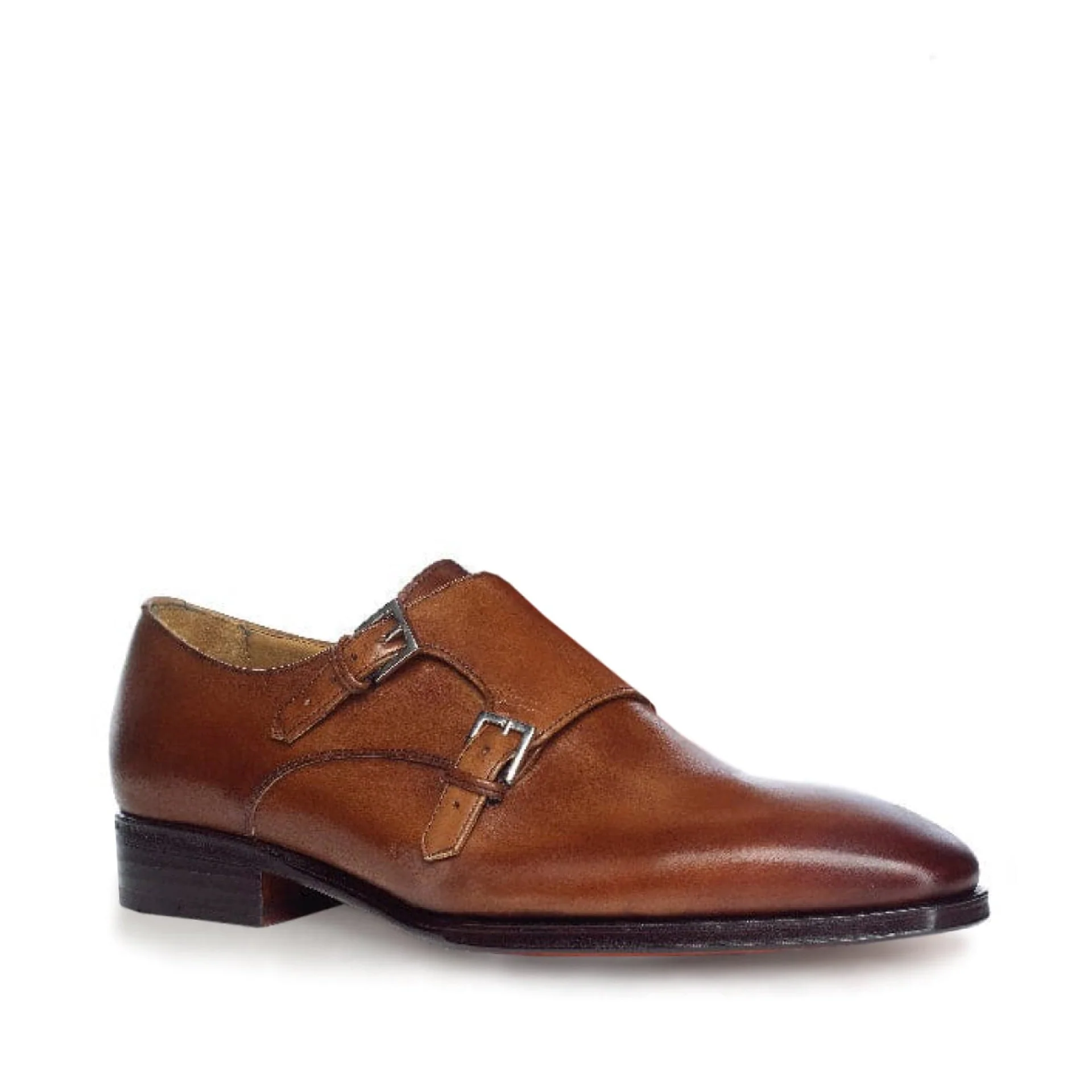 Double Buckle Cap Toe Monk Shoe 