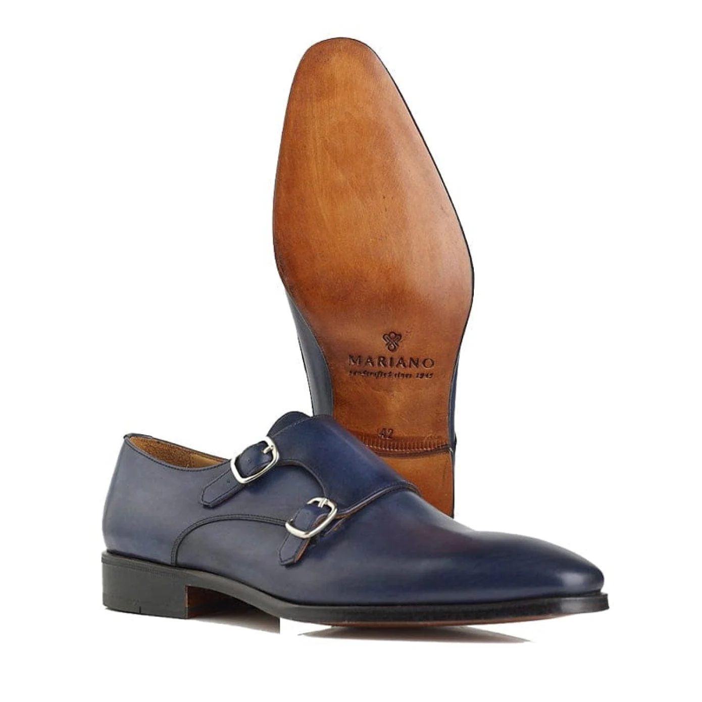 Double Buckle Cap Toe Monk Shoe 