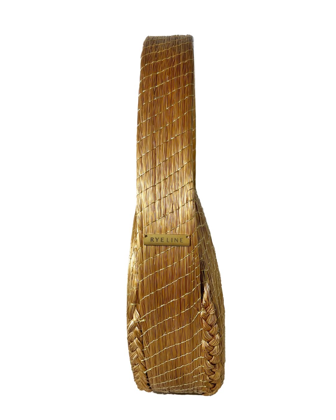 Golden Grass Round Rigid Handbag