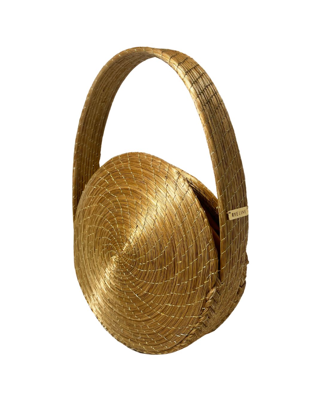 Golden Grass Round Rigid Handbag