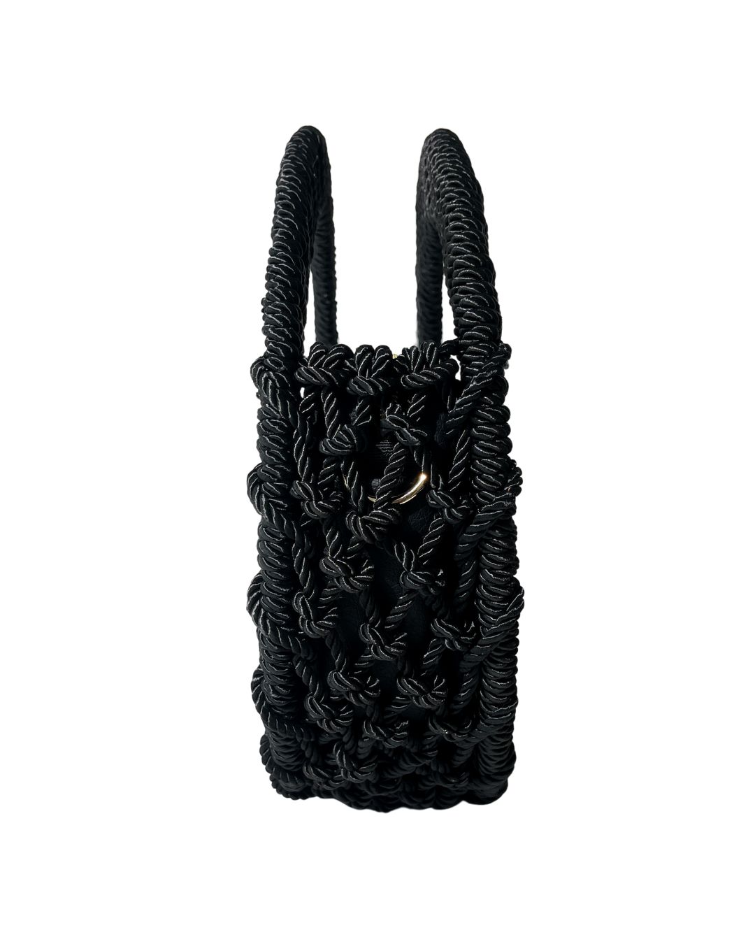 Rigid Round Medium Macramê Bag