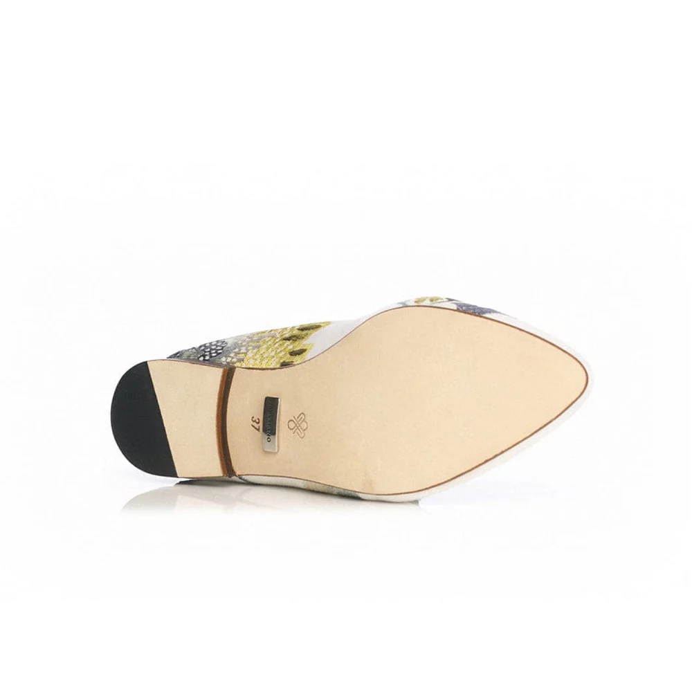 White Embroidered Mules 