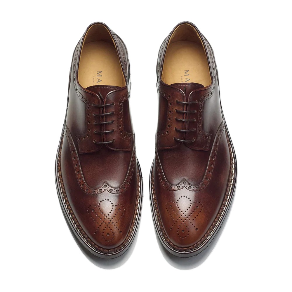 Clássico Derby Brogue com Padrão 