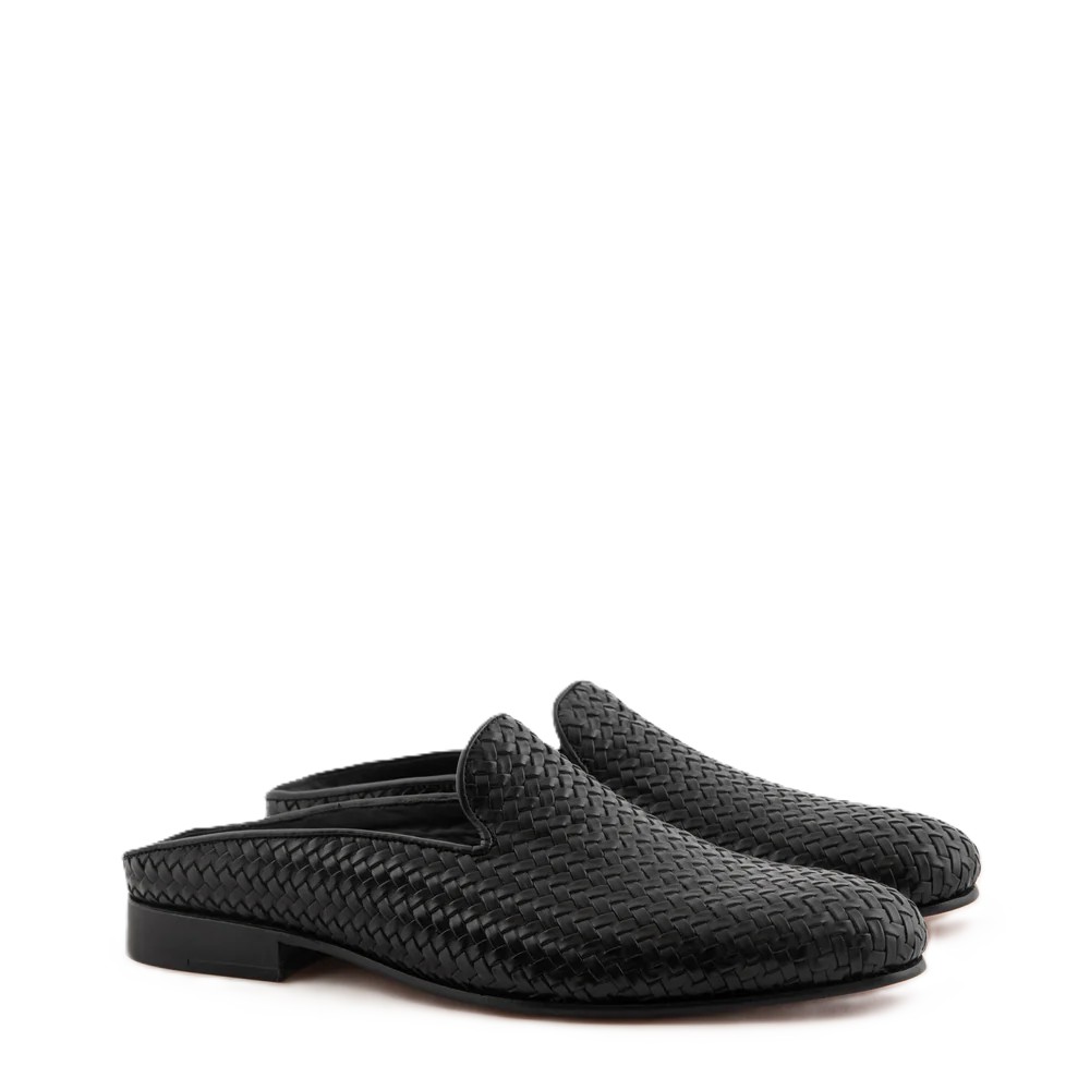 Hand-Woven Leather Mules