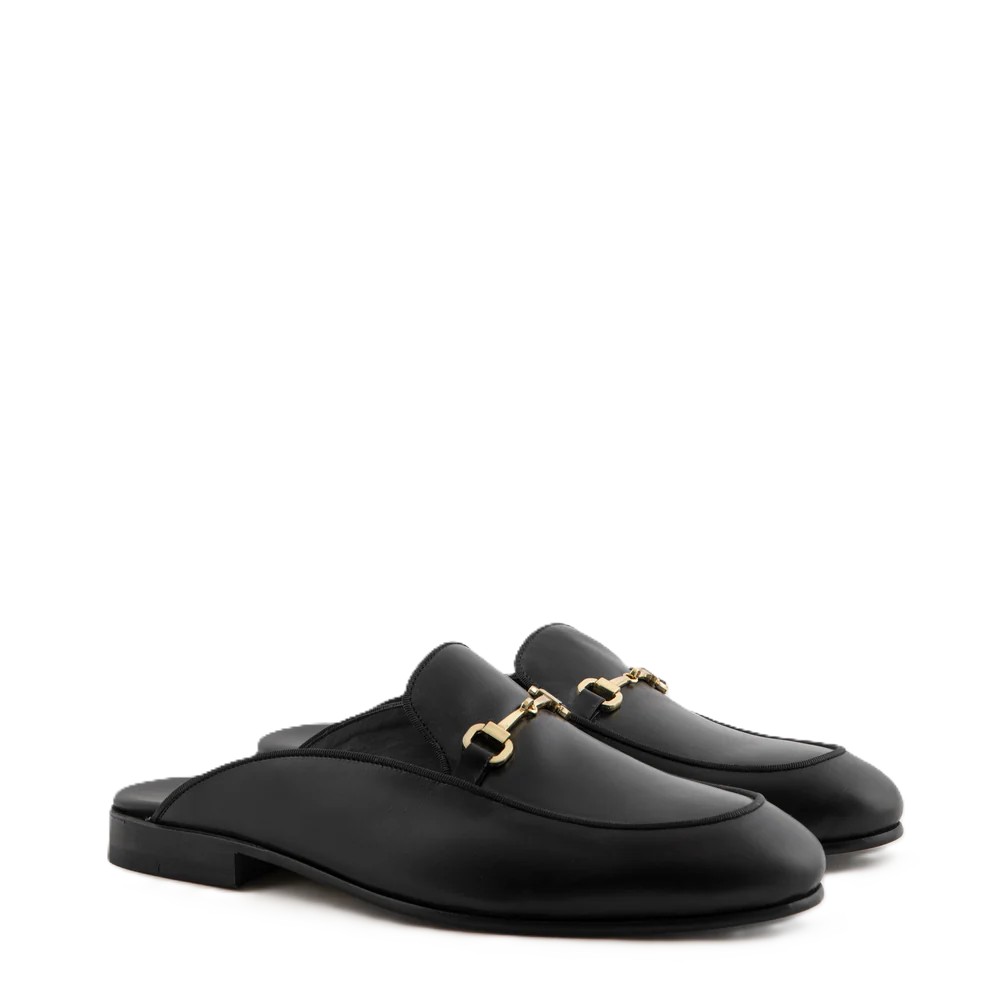 Embellished Leather Mules