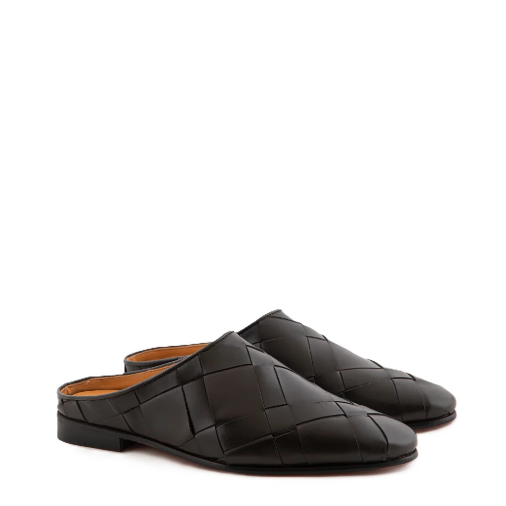 Wide Woven Pattern  Mules