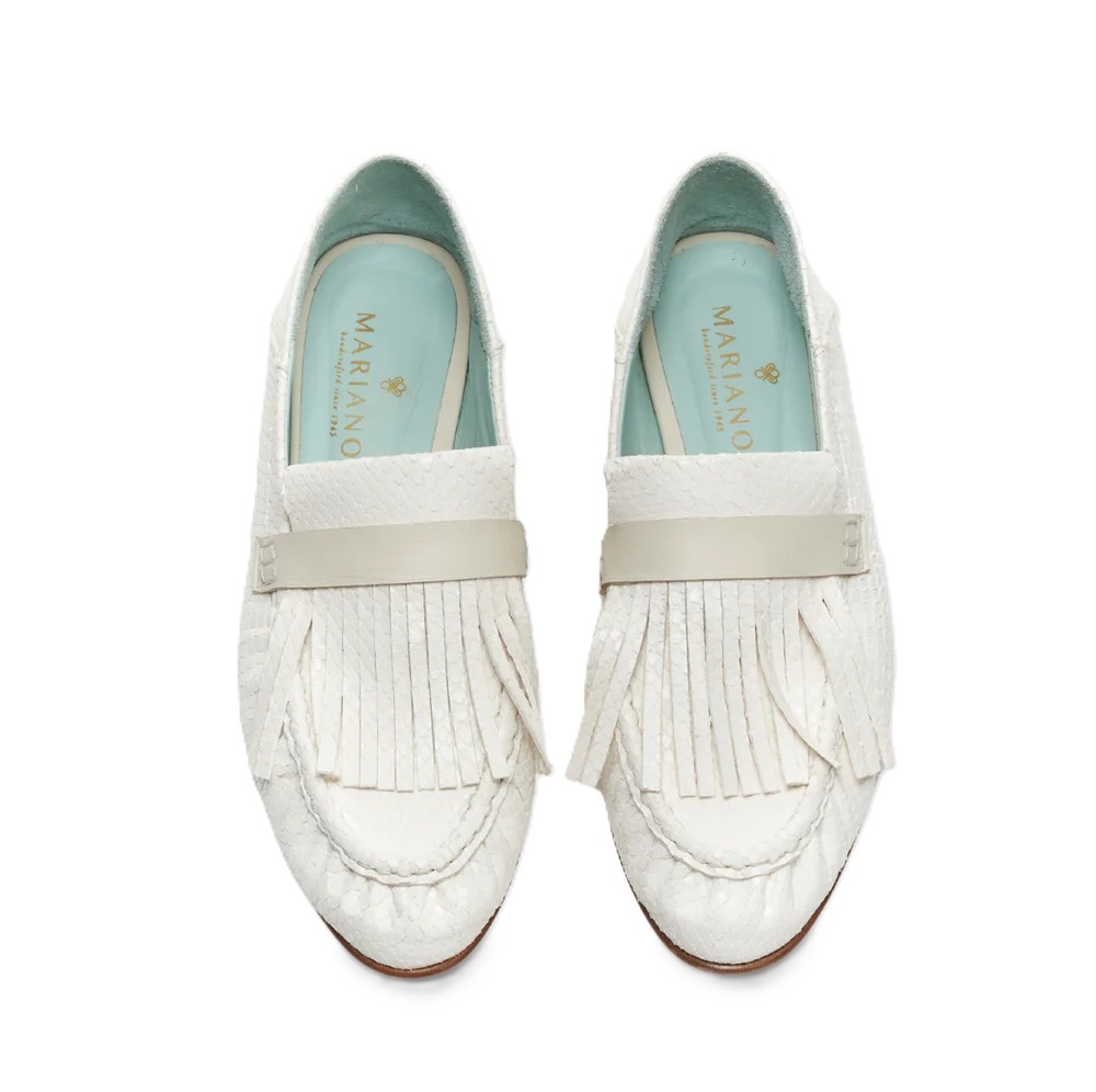 Pleated Loafer With Fringe and Strap