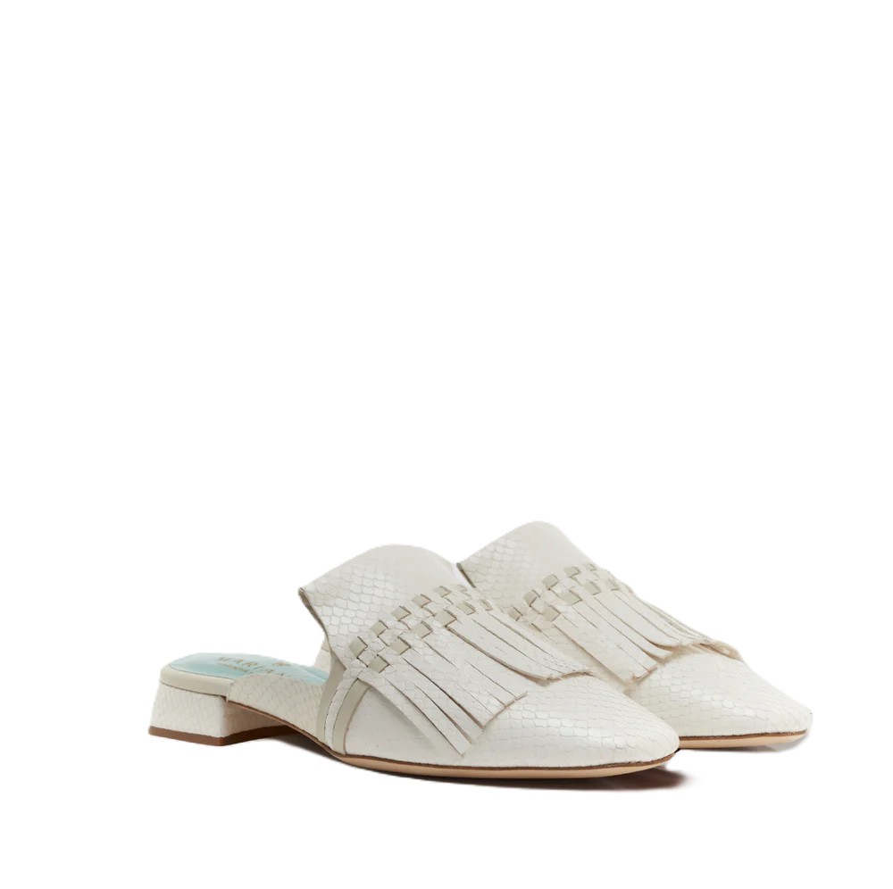 Leather Mule With Fringe 
