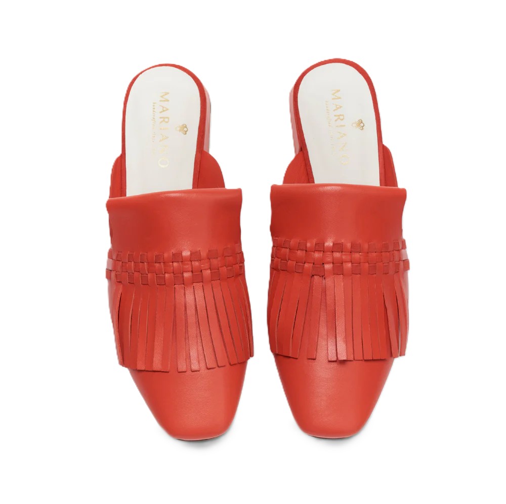 Leather Mule With Fringe 