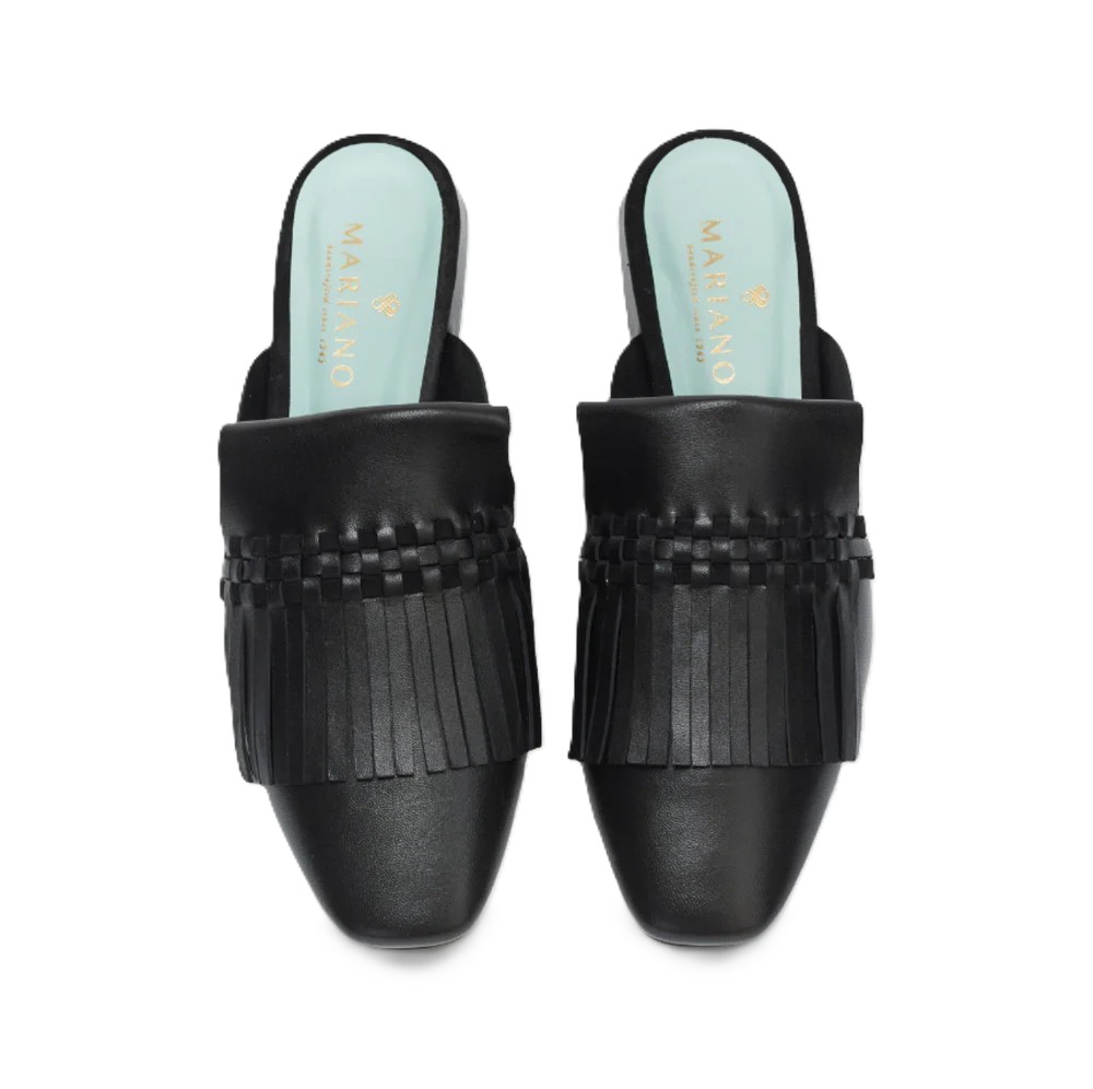 Leather Mule With Fringe 