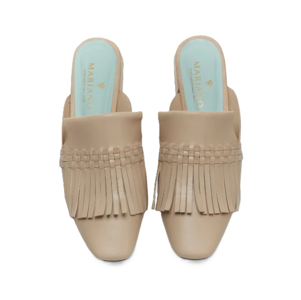 Leather Mule With Fringe 