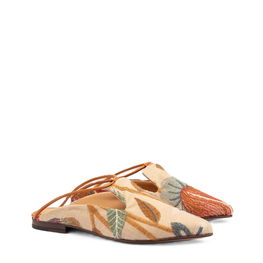 Multicolor Embroidered Mule  